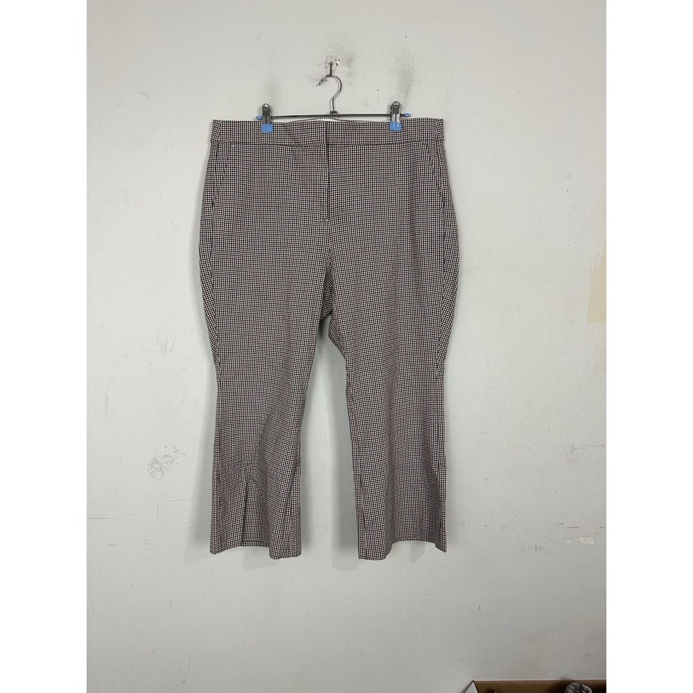 J.Crew Kelsey Pant Brown Navy Gingham Check Cropped Trousers CD231 Size 16